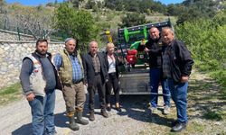 Güzelbahçe Belediyesi'nden çiftçilere ilaçlama makinesi desteği