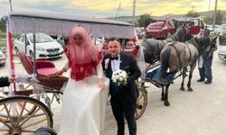 Türkiye'nin en saçma düğünü: Salona faytonla gelip pastayı motorlu testereyle kestiler