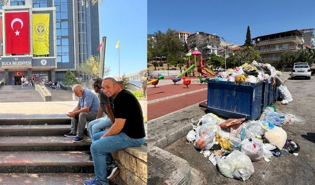 Buca’da çözülemeyen maaş krizi: Çöp dağları büyüyor