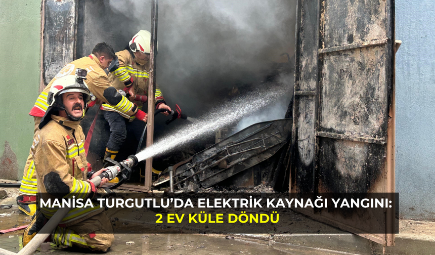 Manisa Turgutlu’da elektrik kaynağı yangını: 2 ev küle döndü