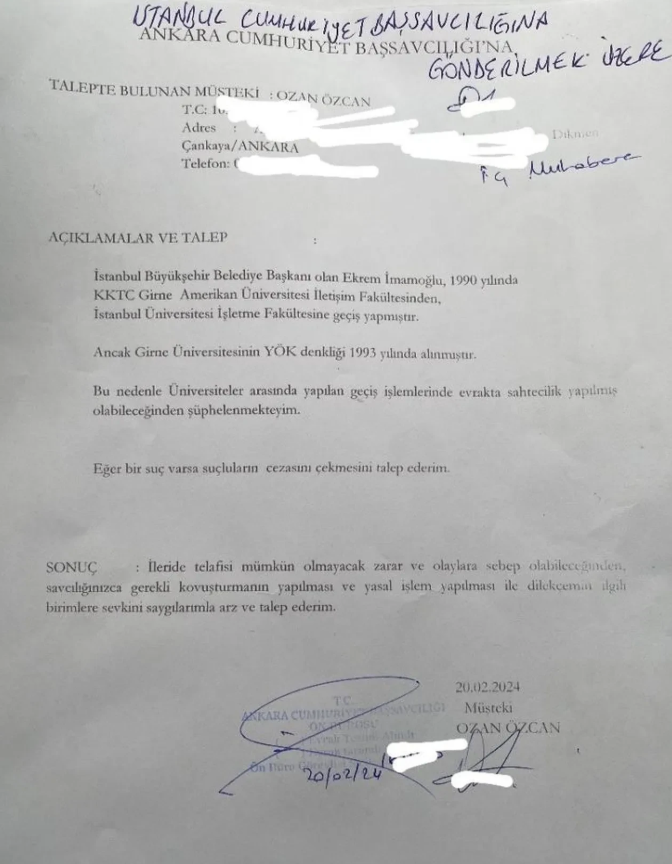 Ekrem Imamoğlu Şikayet